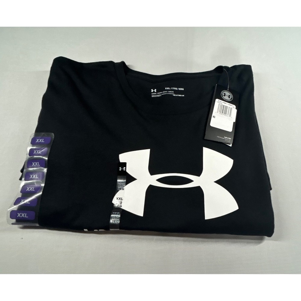 Under Armour Mens HeatGear Logo Graphic T-Shirt Black XXL 1329590-001 NWT